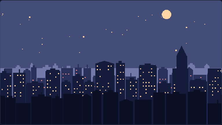 City silhouette Pixallax output